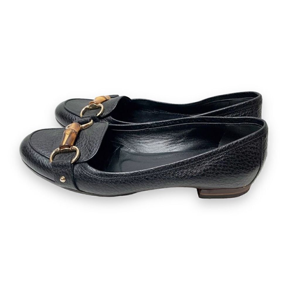 Gucci Classic Vintage Bamboo Horse Bit Black Leather Loafer Flats Women’s Size 7 - Picture 3 of 12